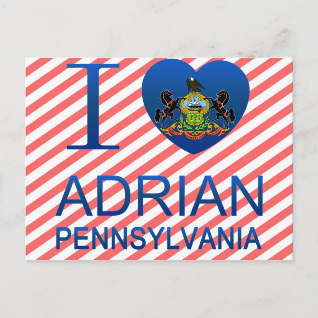 I Love Adrian, PA Postcard (Front)