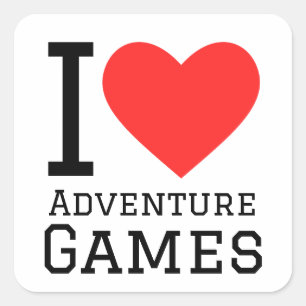 I love adventure games square sticker