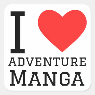 I love adventure manga square sticker