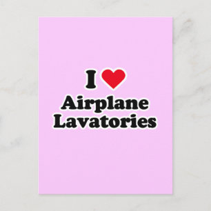 I love aeroplane lavatories postcard