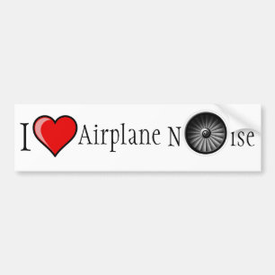 I Love Aeroplane Noise Bumper Sticker