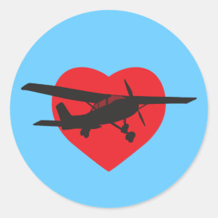 I Love Aeroplanes Classic Round Sticker