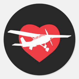 I Love Aeroplanes Classic Round Sticker