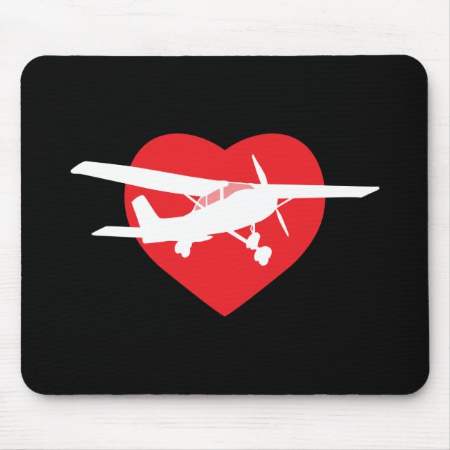 I Love Aeroplanes Mouse Mat (Front)