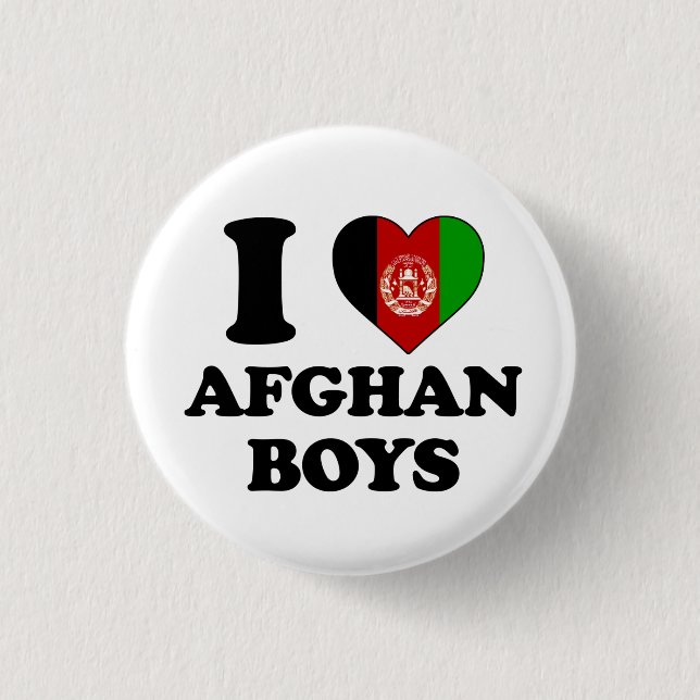 I love Afghan Boys 3 Cm Round Badge (Front)