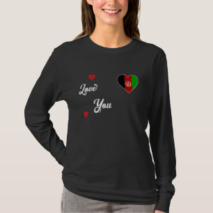 I Love Afghanistan With Afghan Flag In a Heart T-Shirt