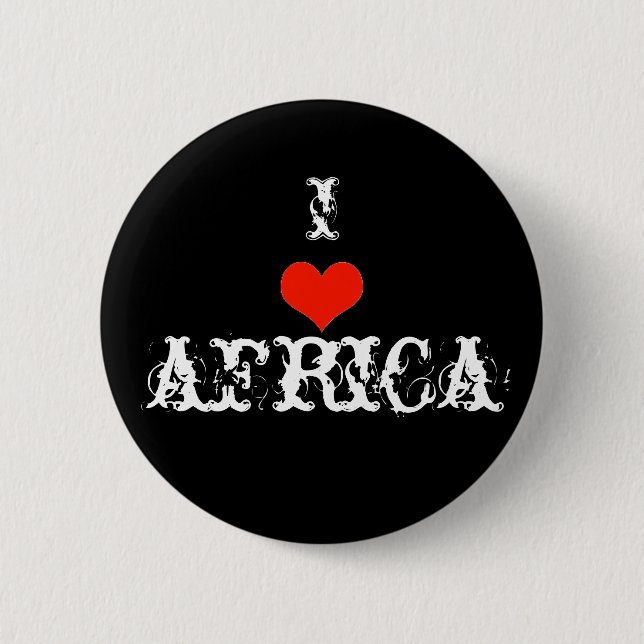 I love africa 6 cm round badge (Front)