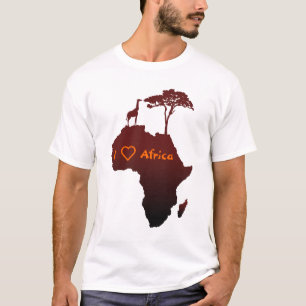 I Love Africa African Safari Map T-Shirt