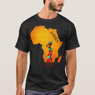 I Love Africa African Woman Map Africa Pride T-Shirt