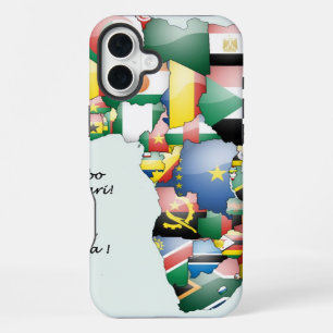 I Love Africa Art Print   Pan-African Map & Herita iPhone 16 Plus Case