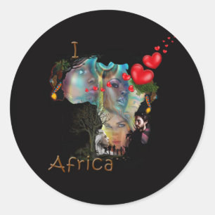 I love Africa  Classic Round Sticker