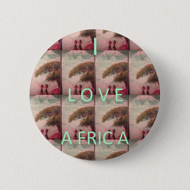 I Love Africa – Cultural Landscape Pattern 6 Cm Round Badge (Front)