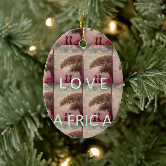 I Love Africa – Cultural Landscape Pattern Ceramic Tree Decoration (Tree)