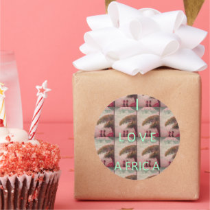 I Love Africa – Cultural Landscape Pattern Classic Round Sticker