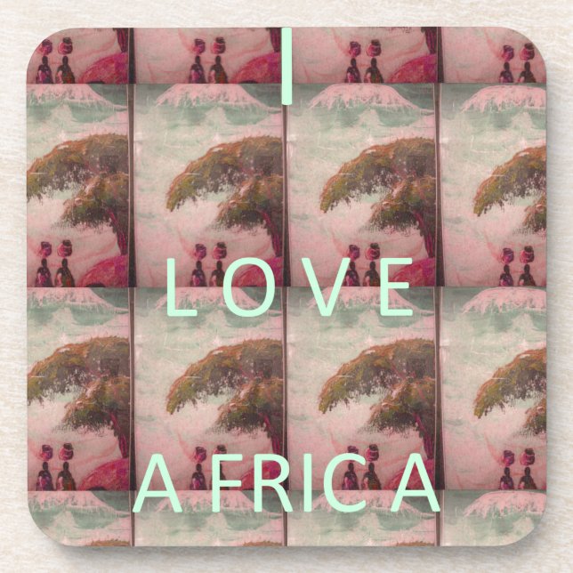 I Love Africa – Cultural Landscape Pattern Coaster (Front)