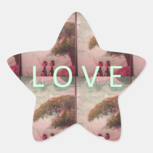 I Love Africa – Cultural Landscape Pattern Star Sticker