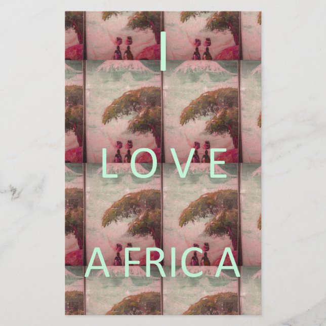 I Love Africa – Cultural Landscape Pattern Stationery (Front)