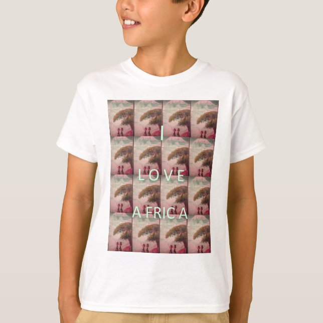 I Love Africa – Cultural Landscape Pattern T-Shirt (Front)