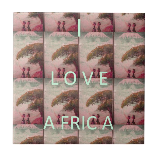 I Love Africa – Cultural Landscape Pattern Tile (Front)