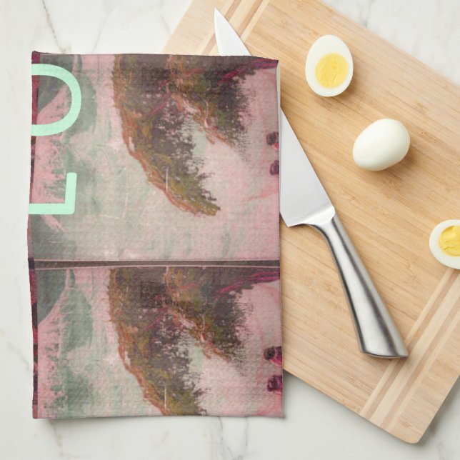 I Love Africa  Kilimanjaro Mountain  Tea Towel (Quarter Fold)