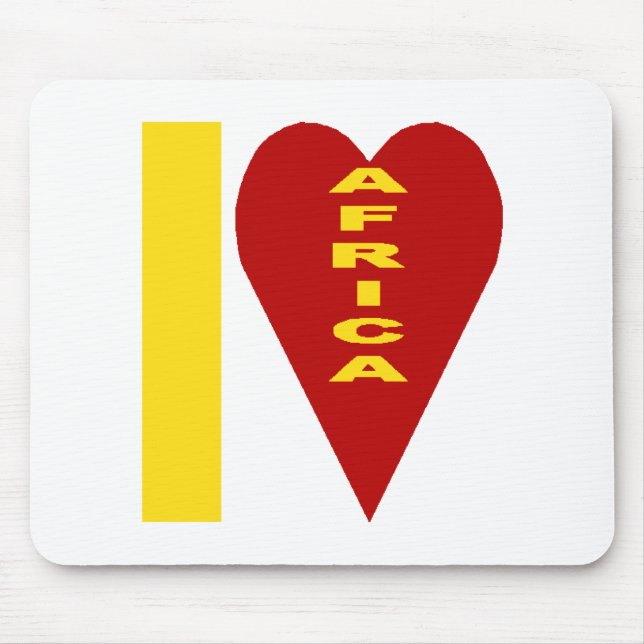 I LOVE AFRICA Mouse Carpet Mat (Front)