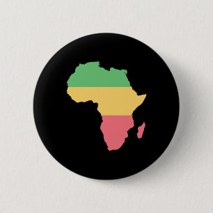 I Love Africa Rosta Coloured Continent 6 Cm Round Badge
