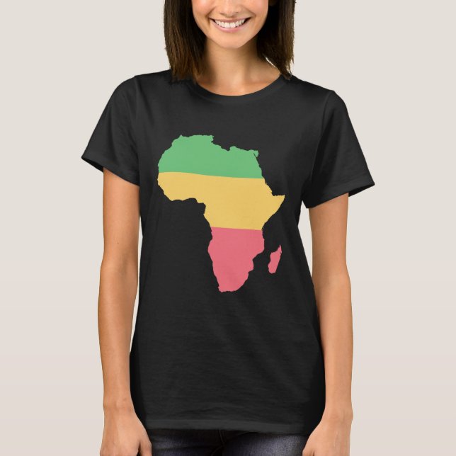 I Love Africa Rosta Coloured Continent  T-Shirt (Front)