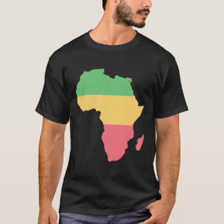 I Love Africa Rosta Coloured Continent  T-Shirt