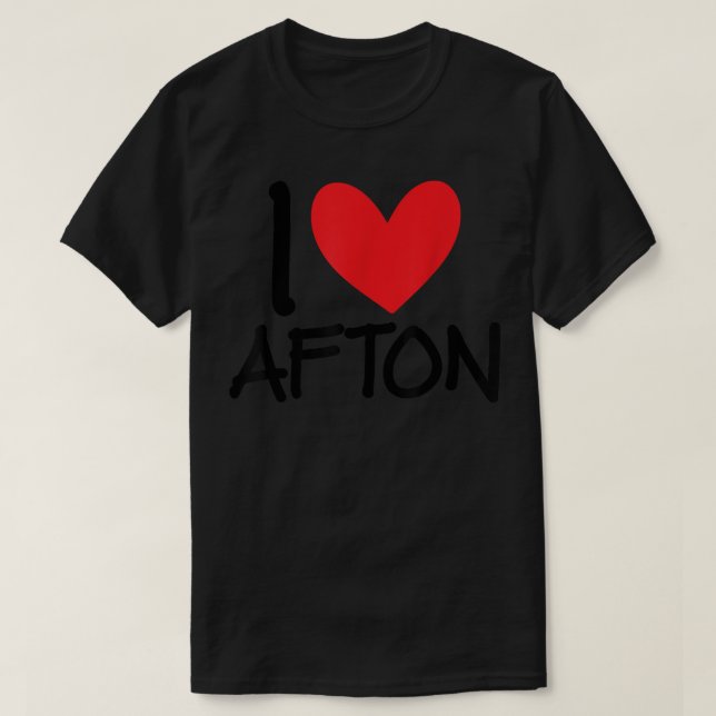I Love Afton Name Heart Personalised Men Guy BFF F T-Shirt (Design Front)