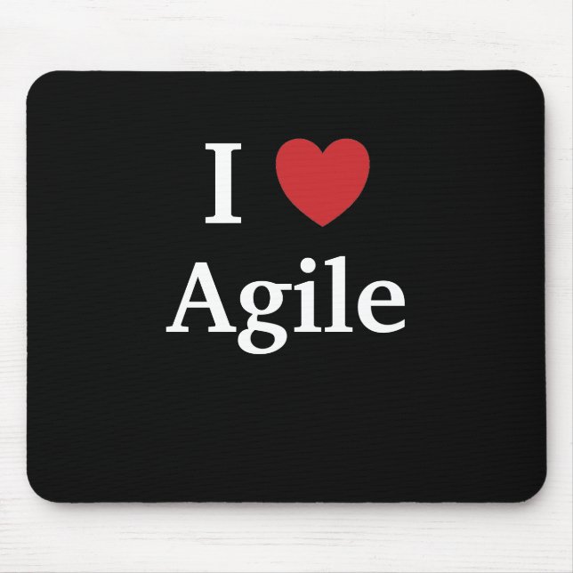 I Love Agile Quote Mug Project Manager Gift Idea Mouse Mat (Front)