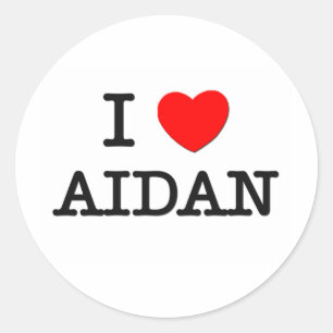 I Love Aidan Classic Round Sticker