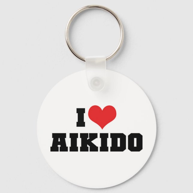 I Love Aikido Keychain (Front)