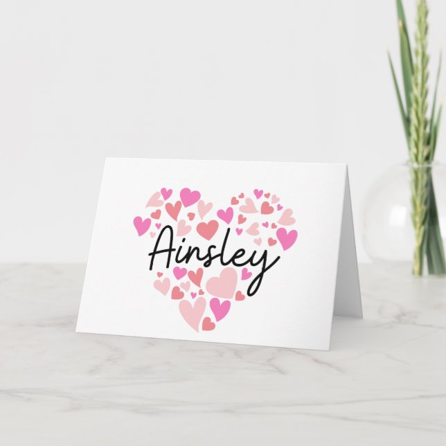 I love Ainsley - hearts for Ainsley Note Card (Front)
