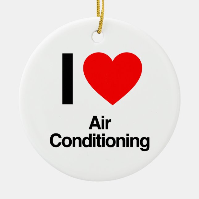 i love air conditioning ceramic tree decoration (Front)