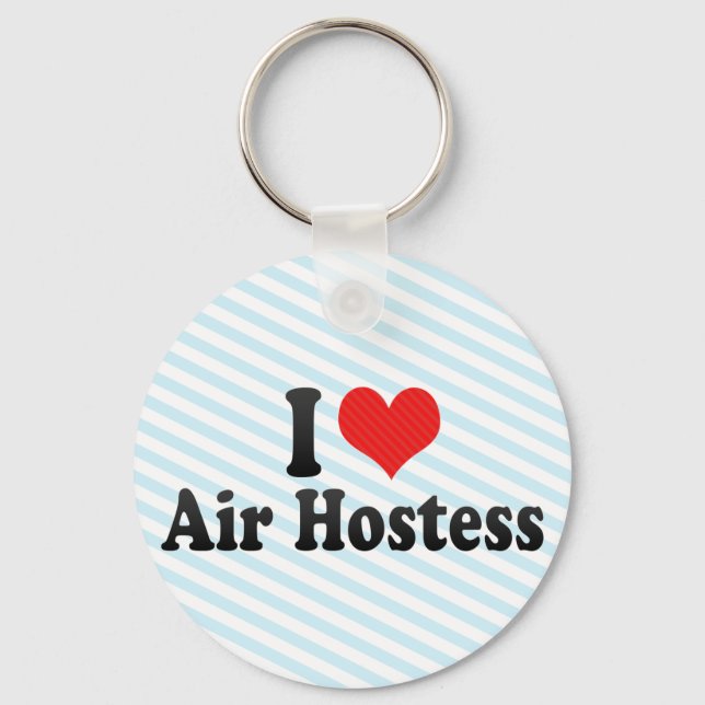 I Love Air Hostess Key Ring (Front)