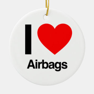 i love airbags ceramic tree decoration