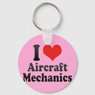 I Love Aircraft Mechanics Key Ring