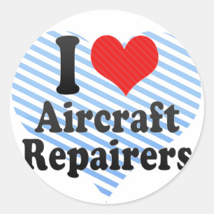 I Love Aircraft Repairers Classic Round Sticker