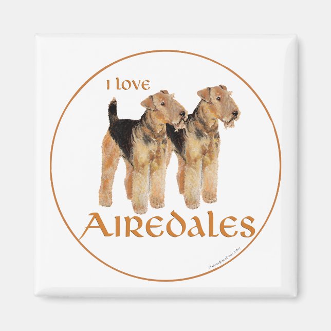 I Love Airedales Magnet (Front)