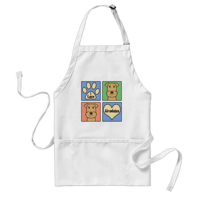 I Love Airedales Standard Apron (Front)
