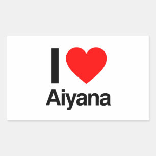 i love aiyana rectangular sticker