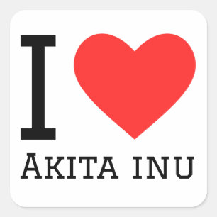 I love Akita inu Square Sticker
