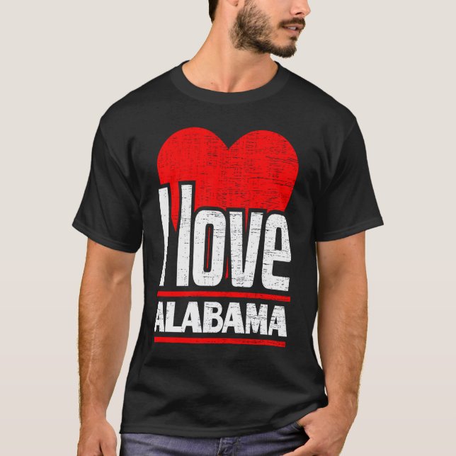 I Love Alabama Best Home State  I Heart Alabama T-Shirt (Front)