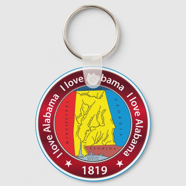 I love Alabama Key Ring (Front)