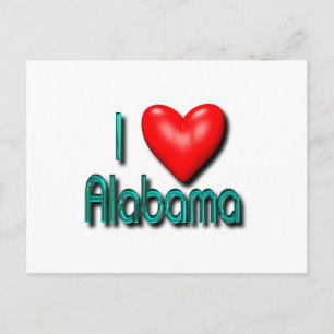 I Love Alabama Postcard