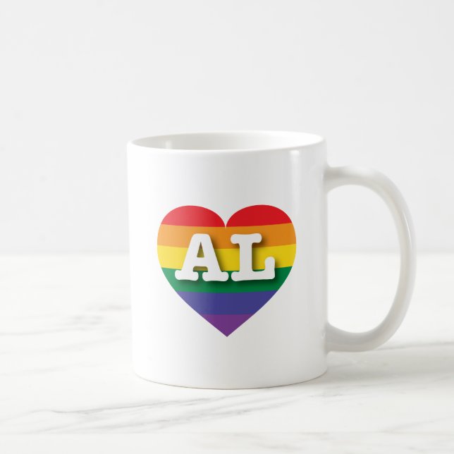 I Love Alabama Rainbow Heart Coffee Mug (Right)