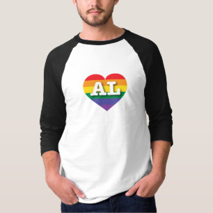I Love Alabama Rainbow Heart T-Shirt