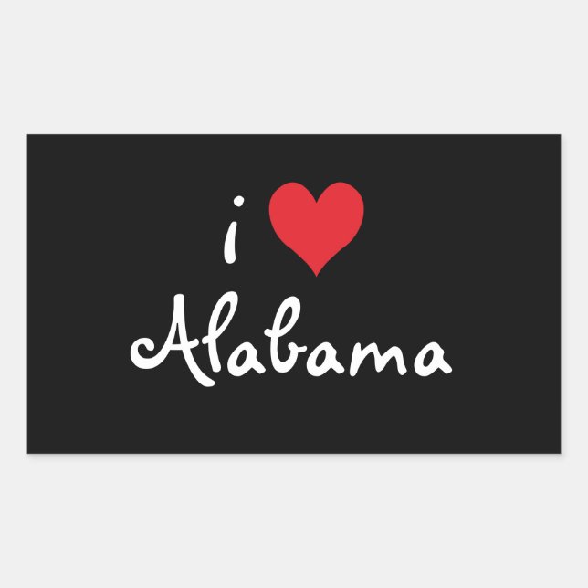 I Love Alabama Rectangular Sticker (Front)
