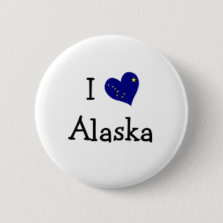 I Love Alaska 6 Cm Round Badge