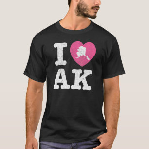 I Love Alaska Alaskan Wildlife Aurora Borealis T-Shirt